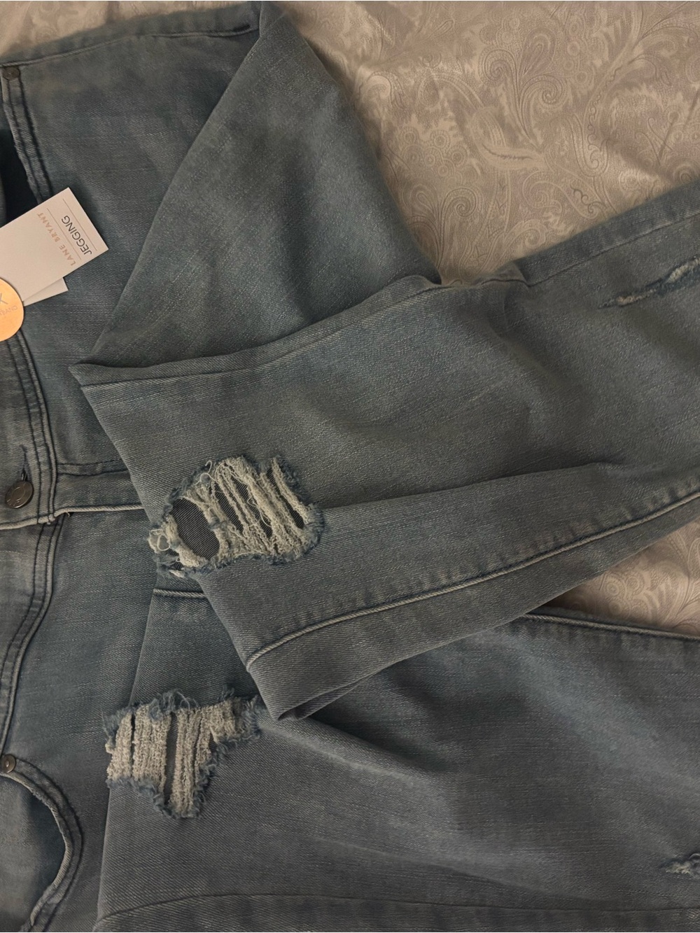 Lane Bryant Distressed Light Denim Boyfriend Jeans
